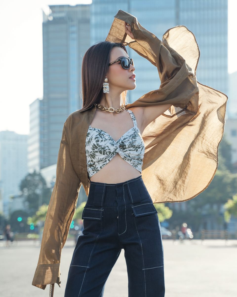 Áo Sơ Mi Linen Dưa Cải City Girl