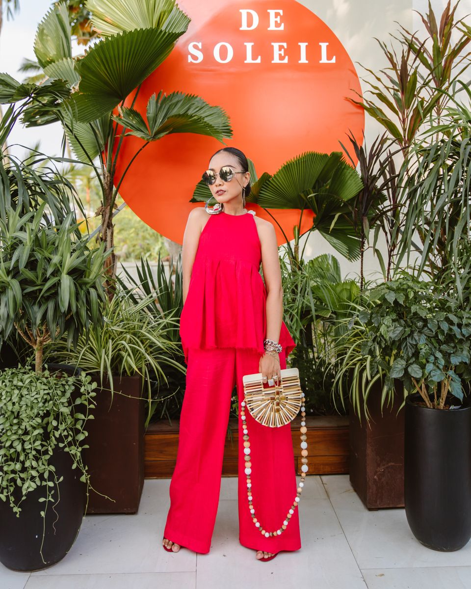 Halter Neck Top Red Linen De Soleil