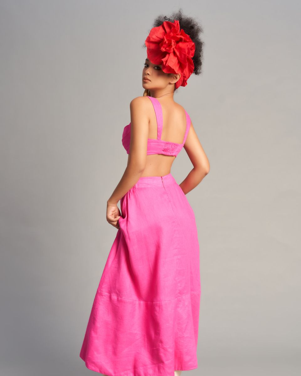 Chân Váy Nữ Linen Hồng De Soleil
