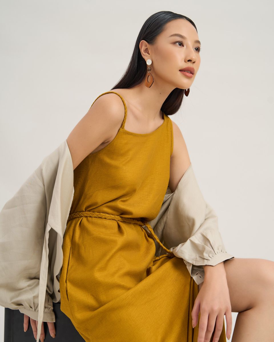 Đầm Linen Vàng Nghệ The  Art Of Styling