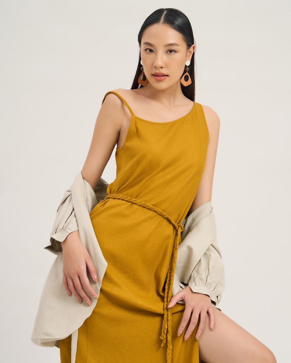 Đầm Linen Vàng Nghệ The  Art Of Styling