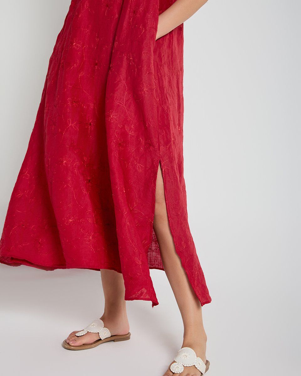 Đầm Linen Đỏ A Touch Of Effortless Elegance
