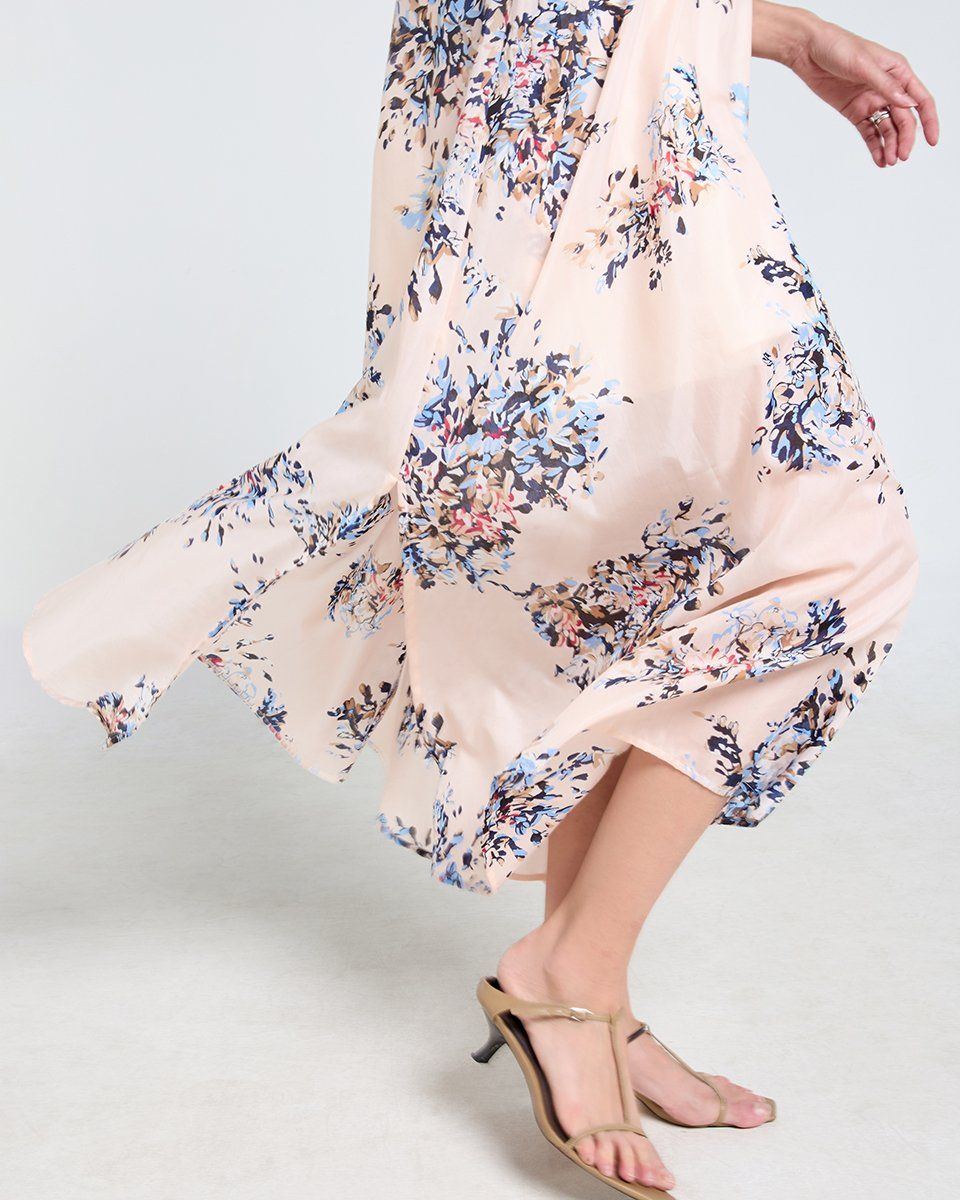 Đầm Linen Tơ Hồng Hoa Tender Drit