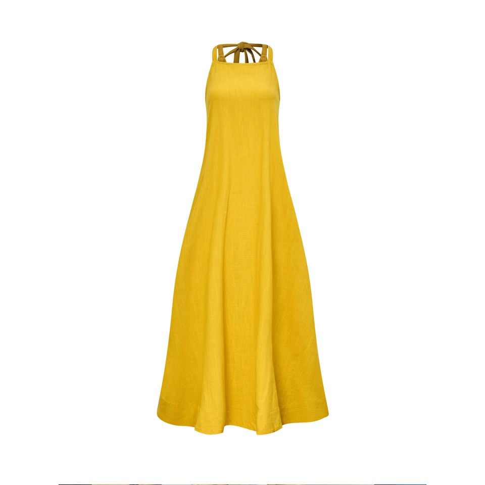Đầm Linen Vàng Nhạt
