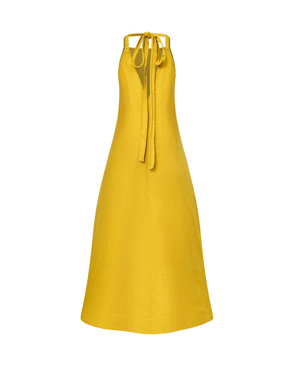 Đầm Linen Vàng Nhạt