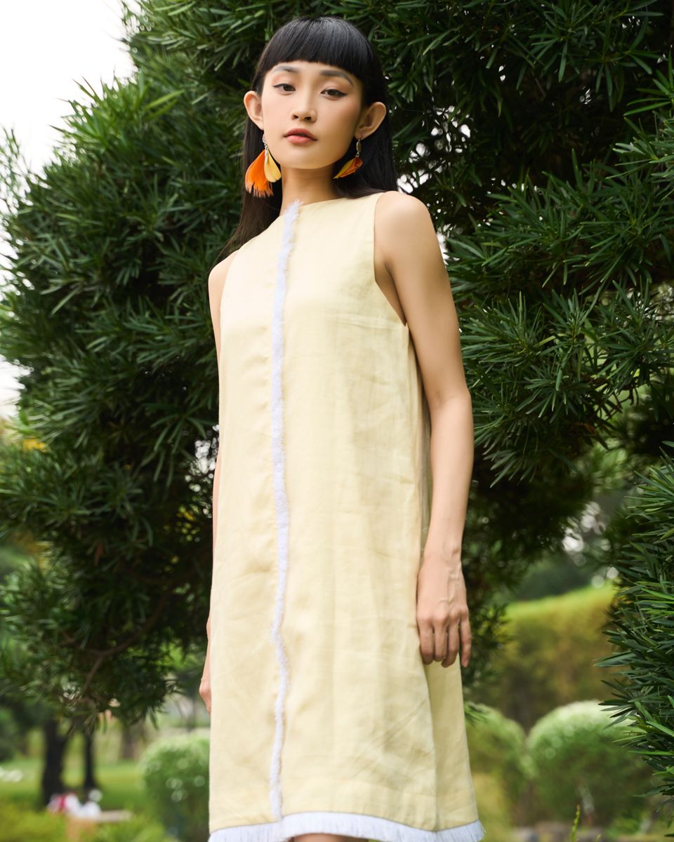 Đầm Linen Nữ Vàng