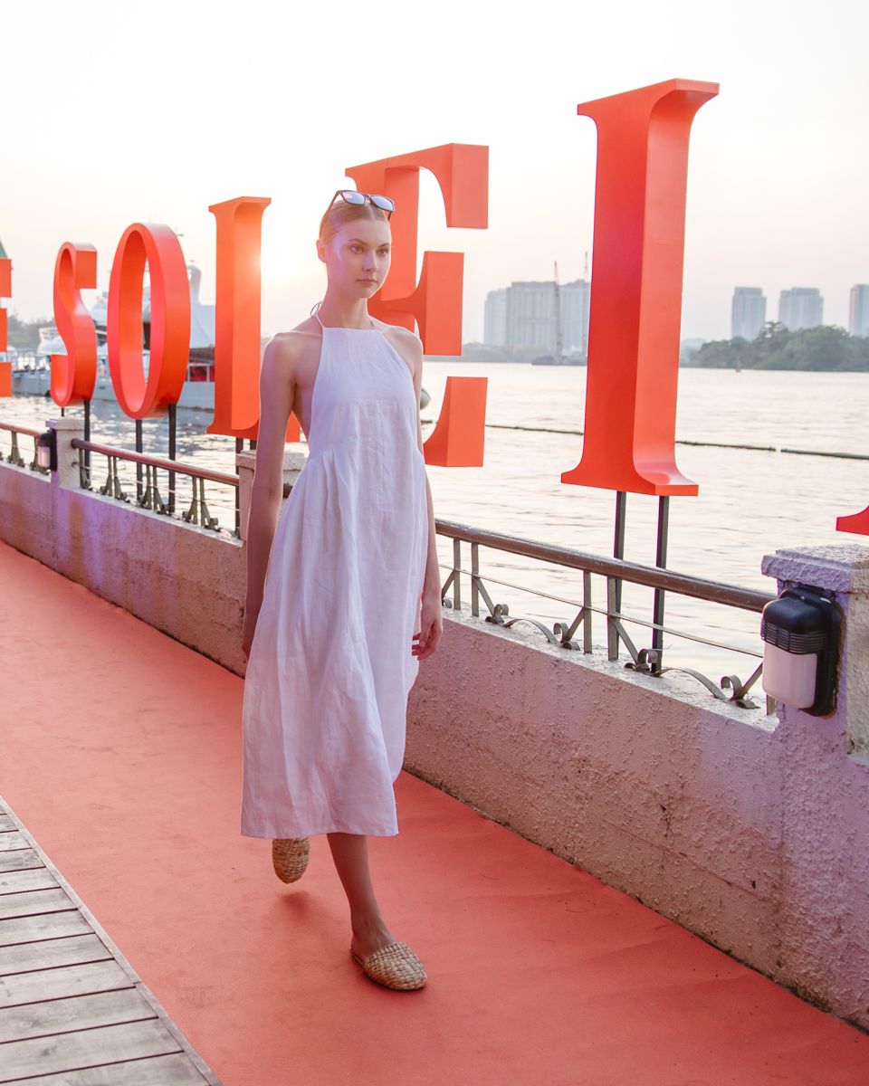 Đầm Nữ Linen Trắng De Soleil