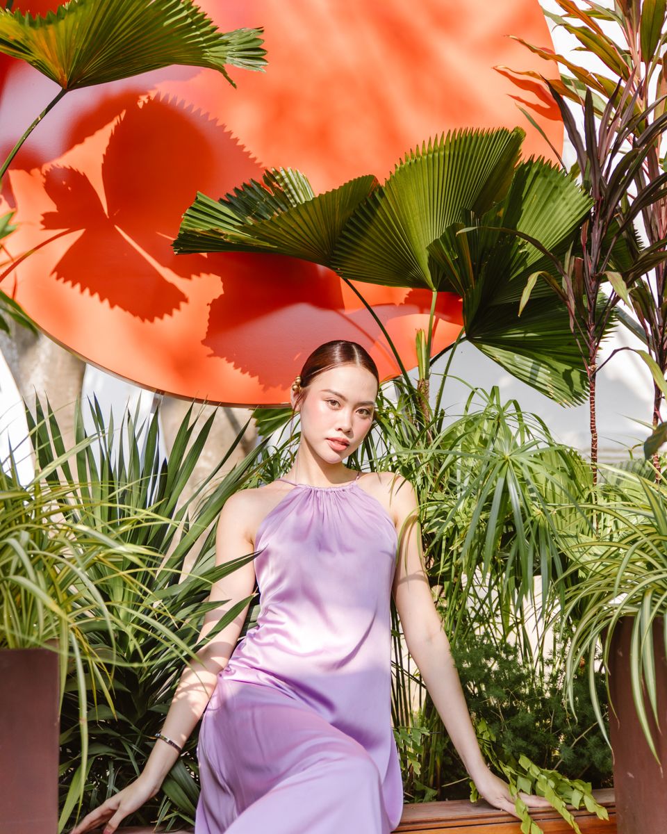 Đầm Nữ Lụa Tím De Soleil