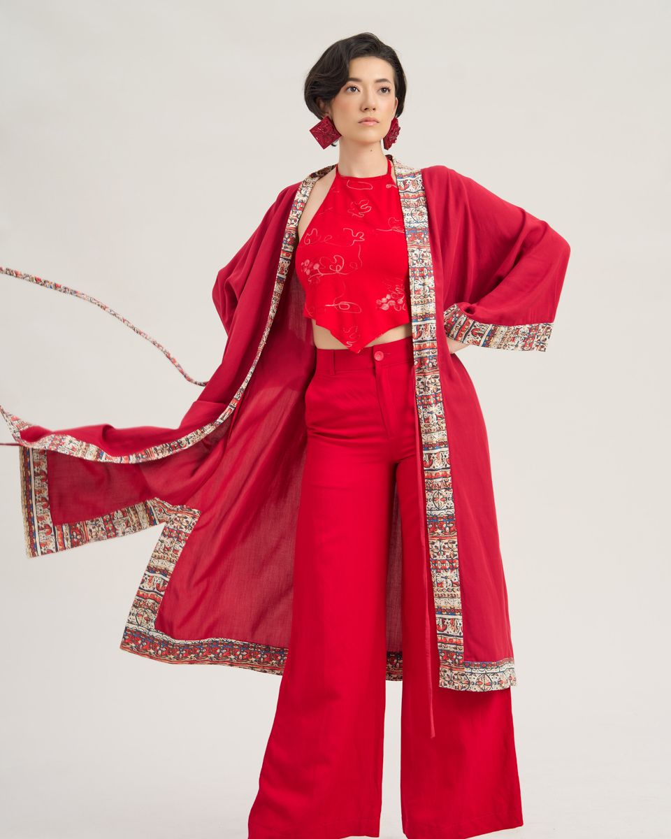 Áo Kiểu Nữ Linen Đỏ The Girl In Vogue