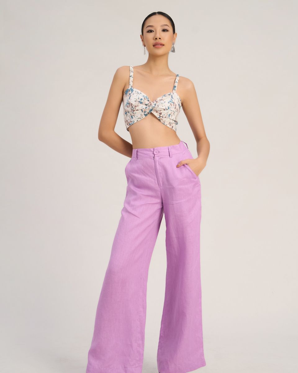 Áo Bra Linen Nữ Kem Hoa The Art Of Styling