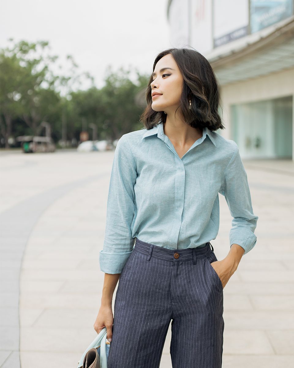 Áo Sơ Mi Linen Xanh Pride