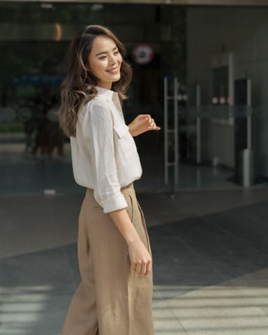  Áo Sơ Mi Linen Kem Back To Work 