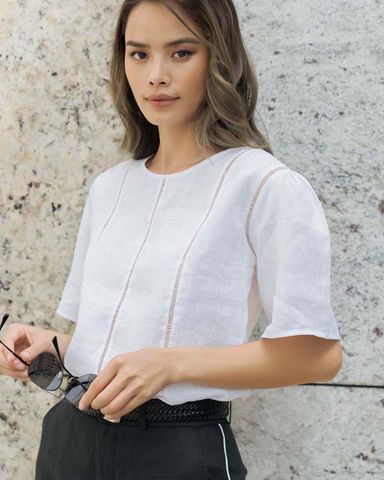  Áo Kiểu Linen Trắng Back To Work 