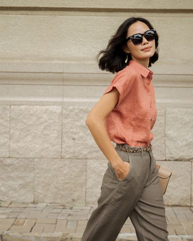  Áo Sơ Mi Linen Hồng Harmony 