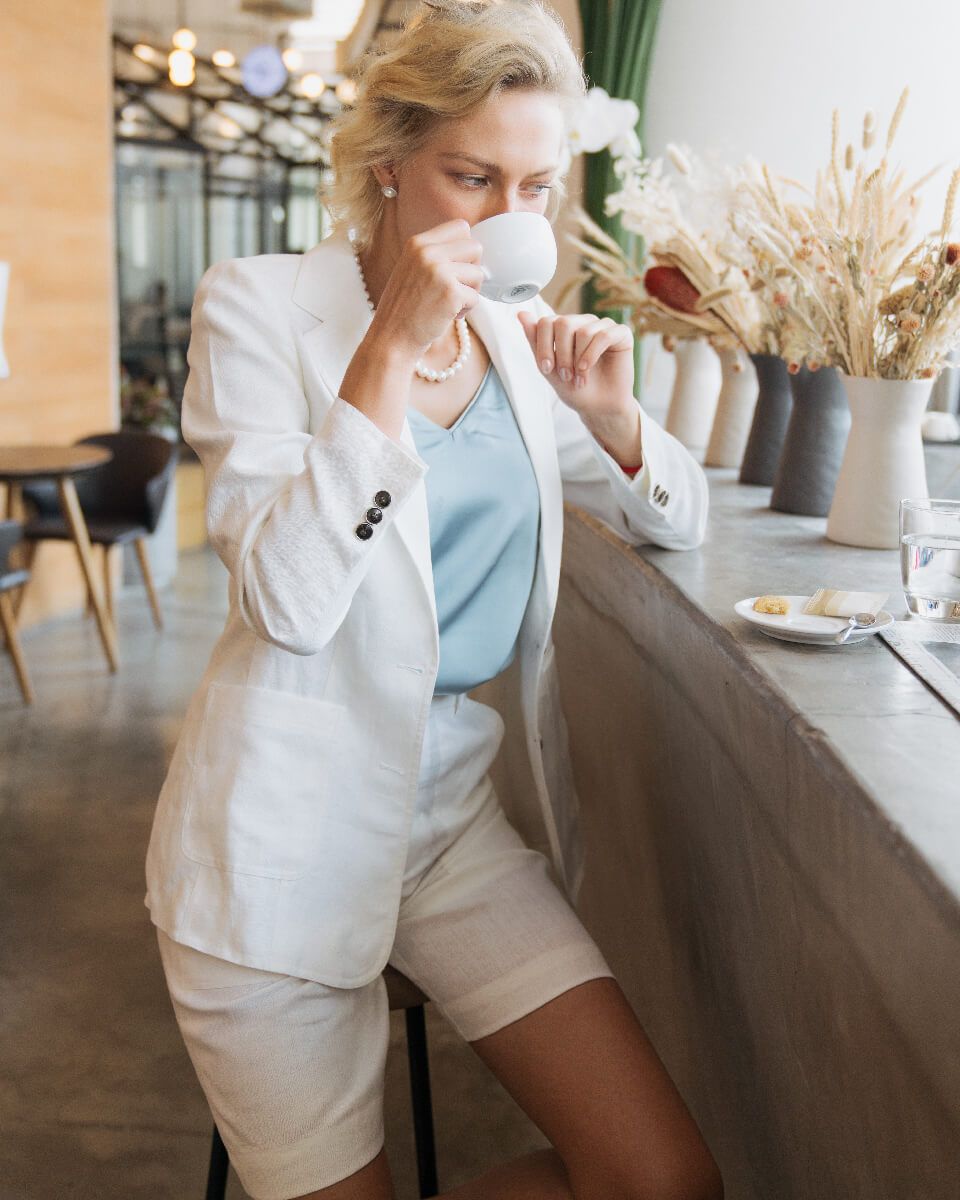 Áo Vest Linen Trắng