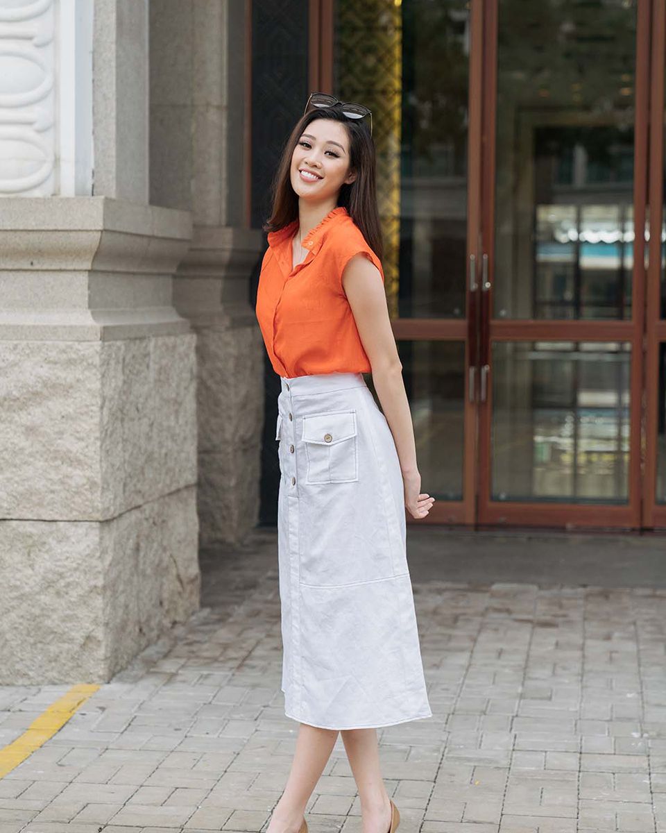 Chân váy dài chỉ nổi  Thời Trang F2  Chuyên Linen Cao Cấp