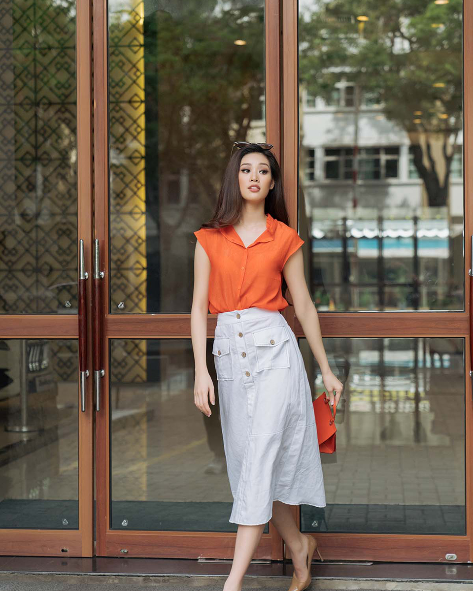 Chân váy linen dài phong cách retro  sakurafashionvn