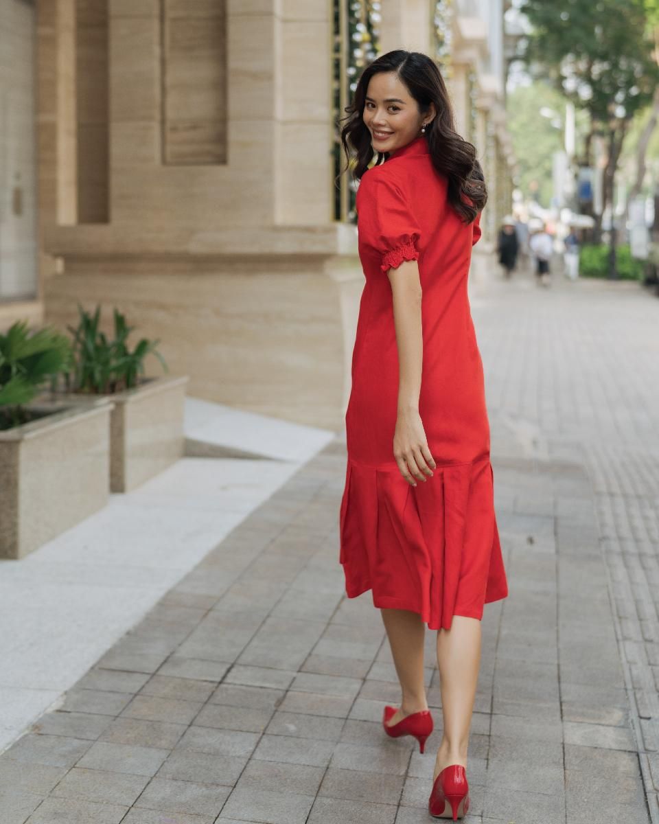 Đầm Linen Đỏ