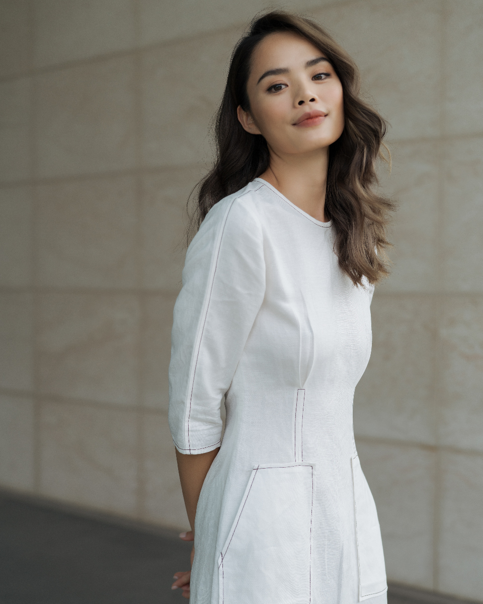 Đầm Linen Trắng F2 D388