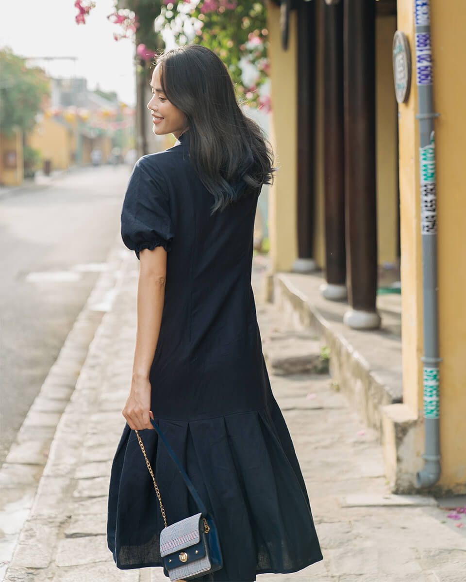 Đầm Linen Xanh Modern Meets Heritage