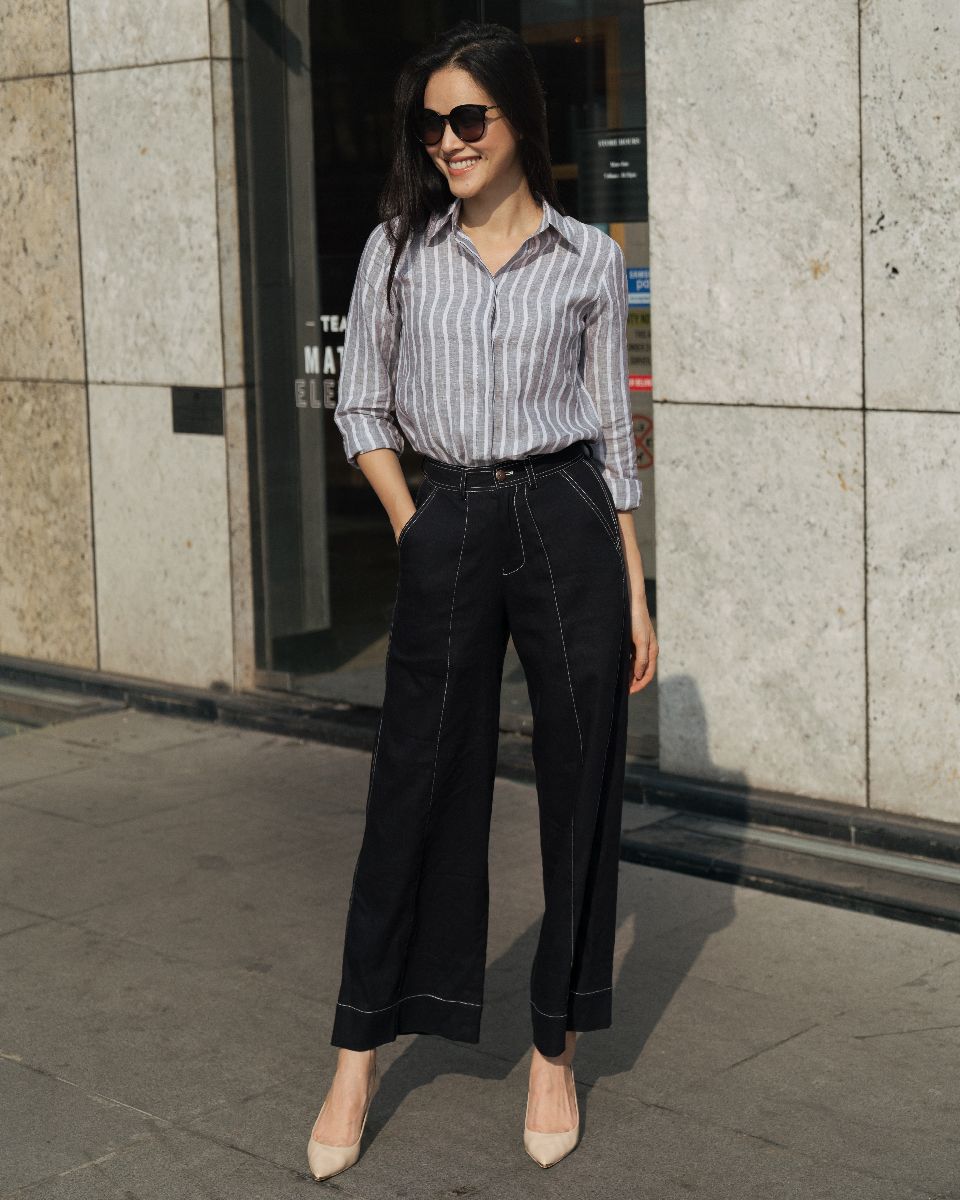 Quần Dài Linen Đen