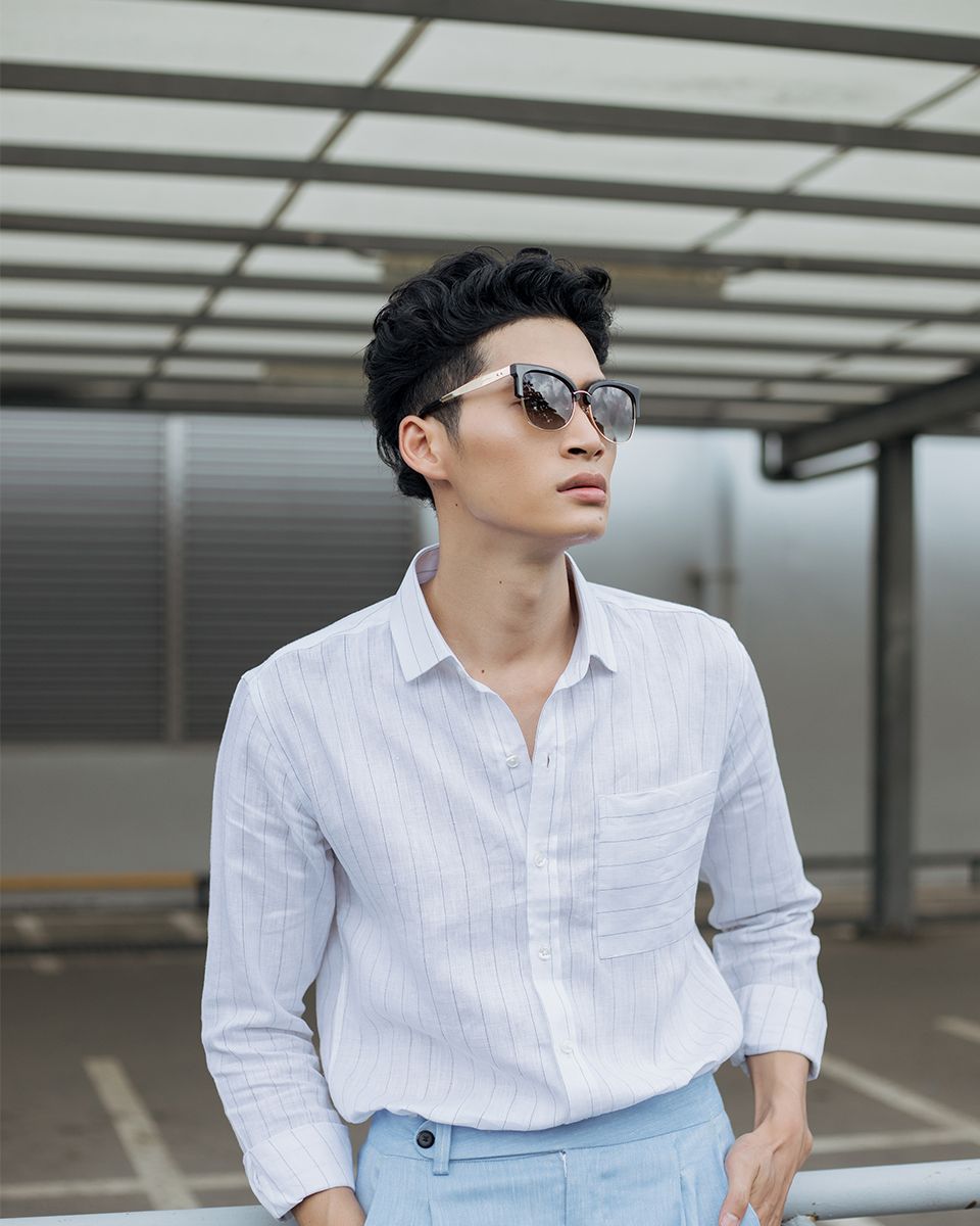 Áo Sơ Mi Nam Linen Trắng Men In Style