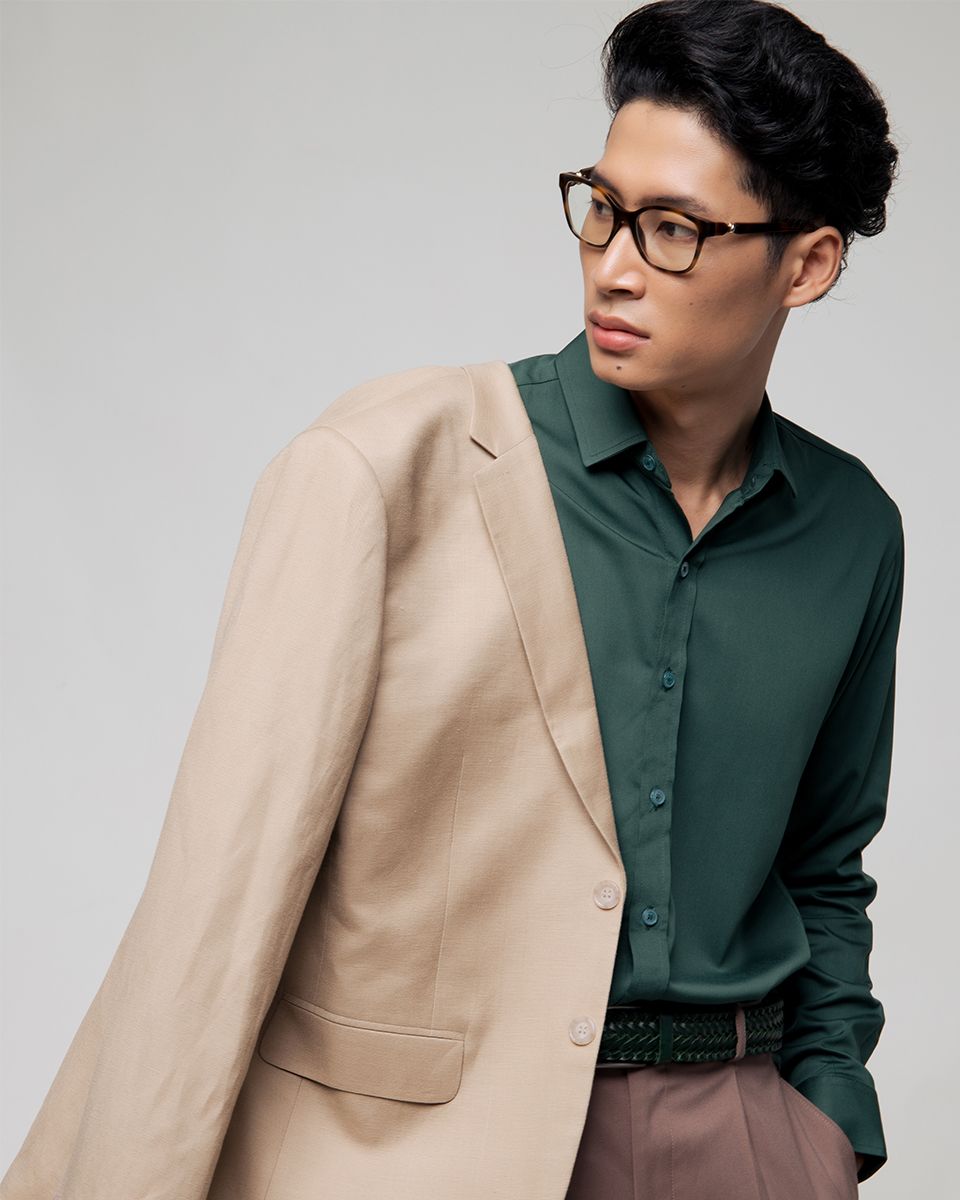 Áo Sơ Mi Nam Linen Xanh Men In Style