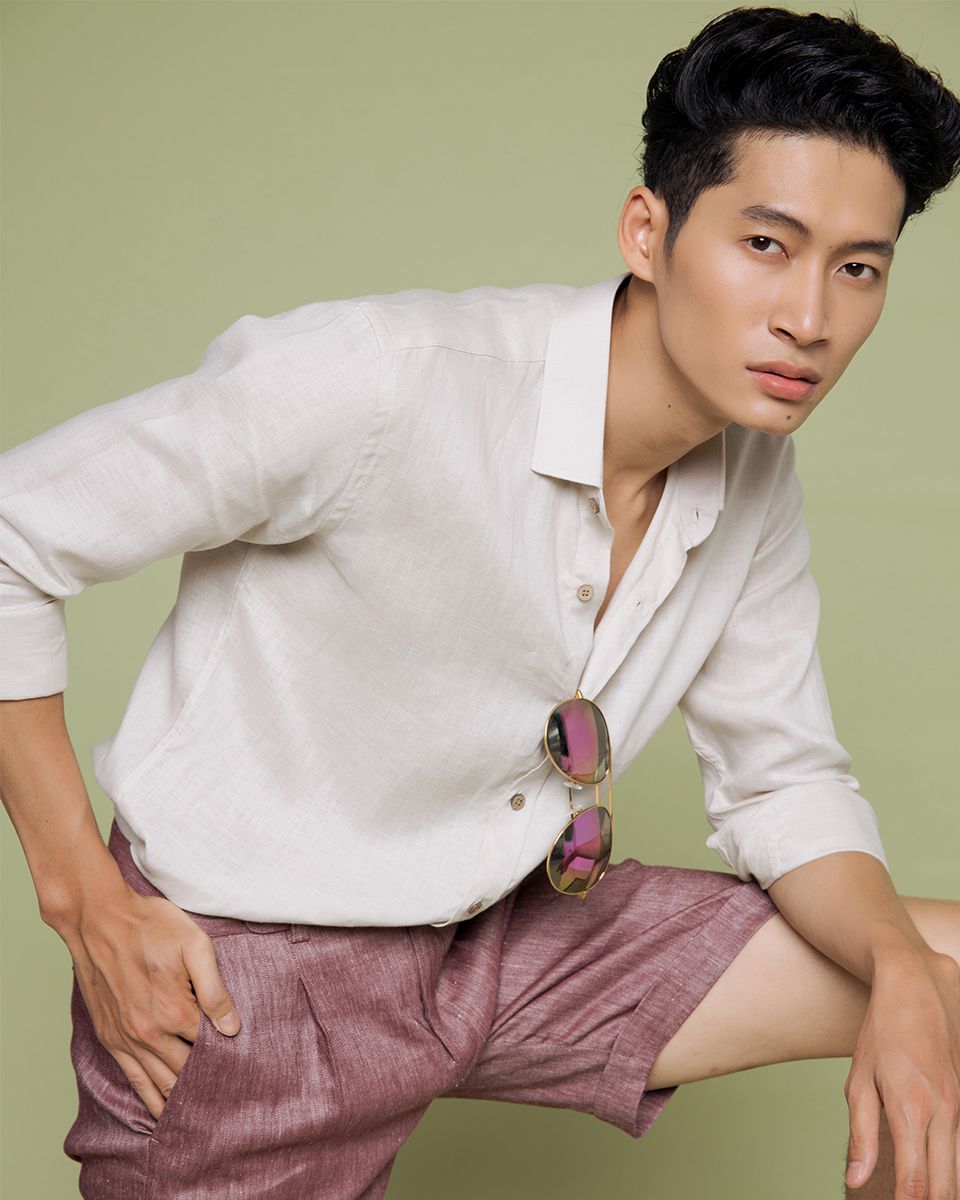 Áo Sơ Mi Nam Linen Trắng Men In Style