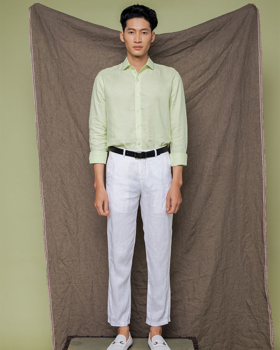 Áo Sơ Mi Nam Linen Xanh Men In Style