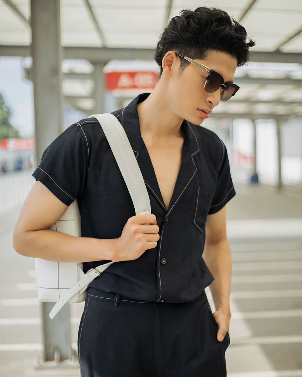 Áo Sơ Mi Nam Linen Đen Men In Style