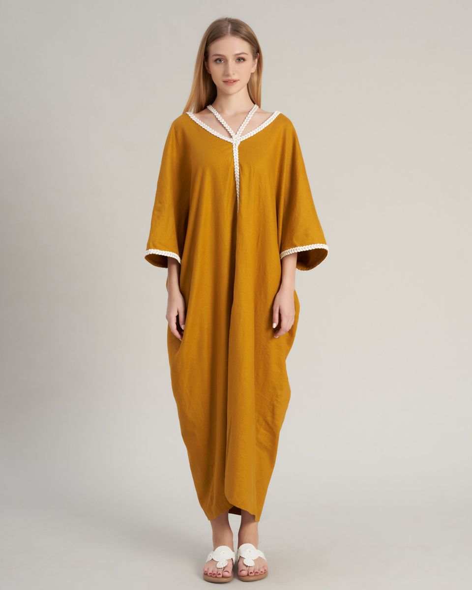 Đầm Nữ Linen Vàng Nghệ De Soleil