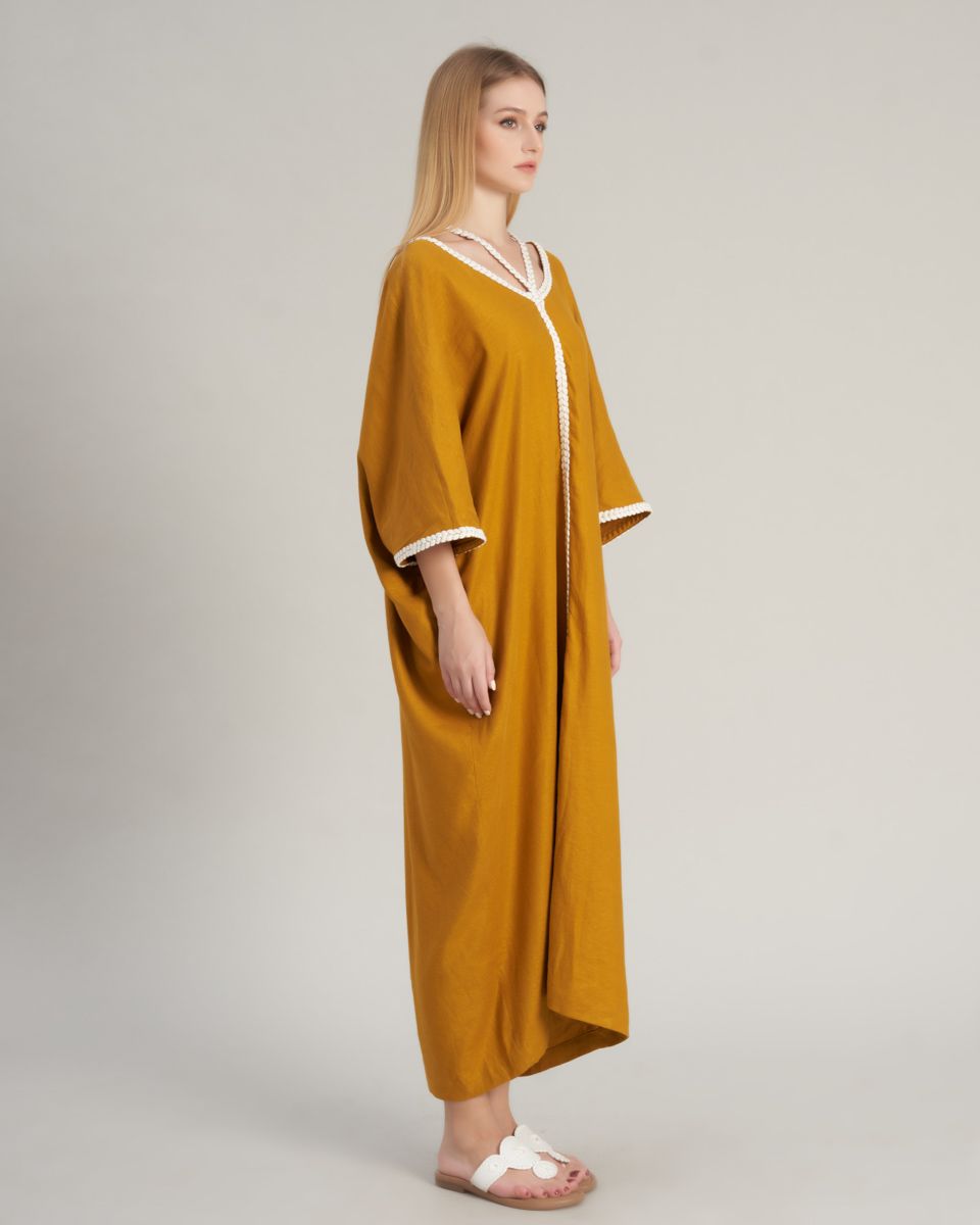 Đầm Nữ Linen Vàng Nghệ De Soleil