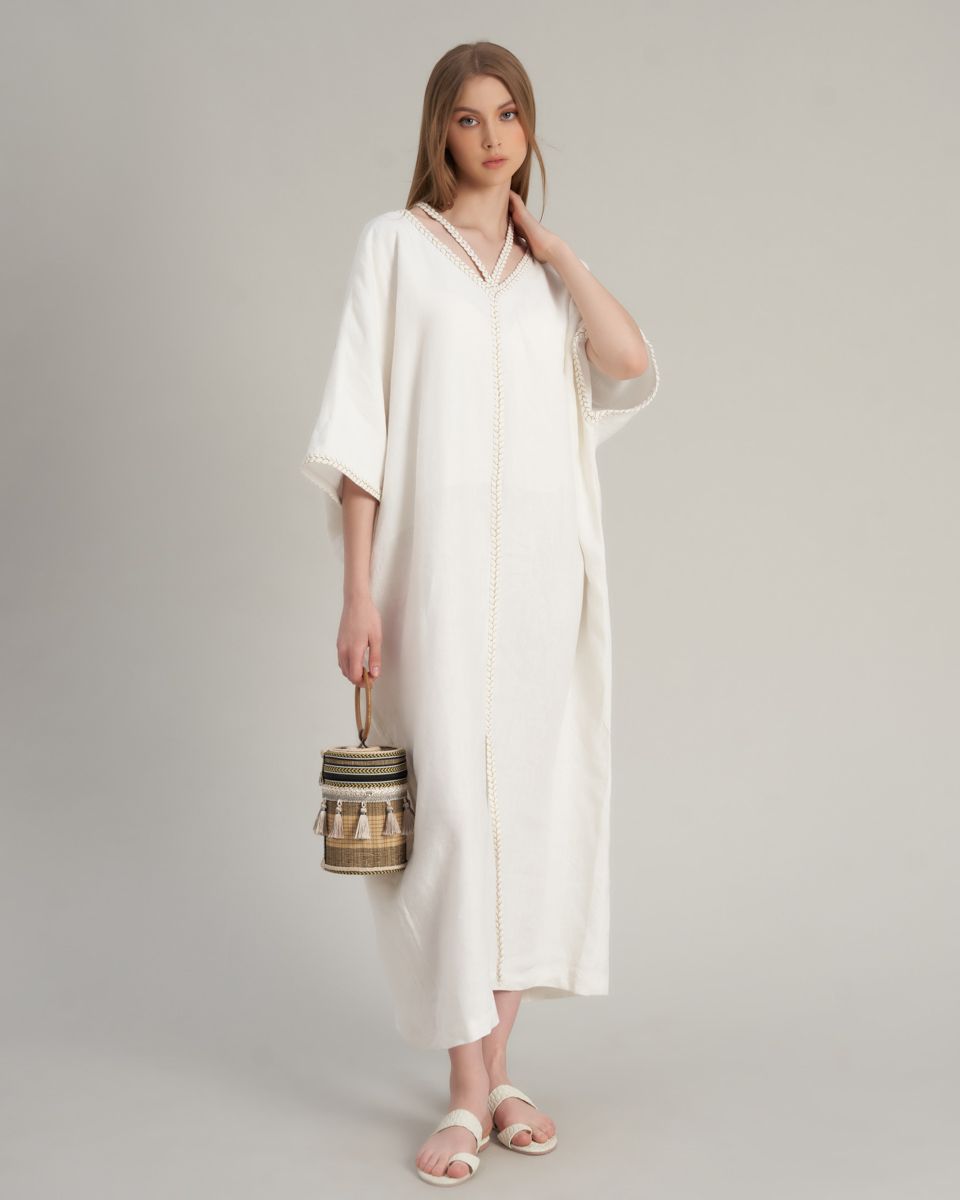 Đầm Nữ Linen Trắng De Soleil