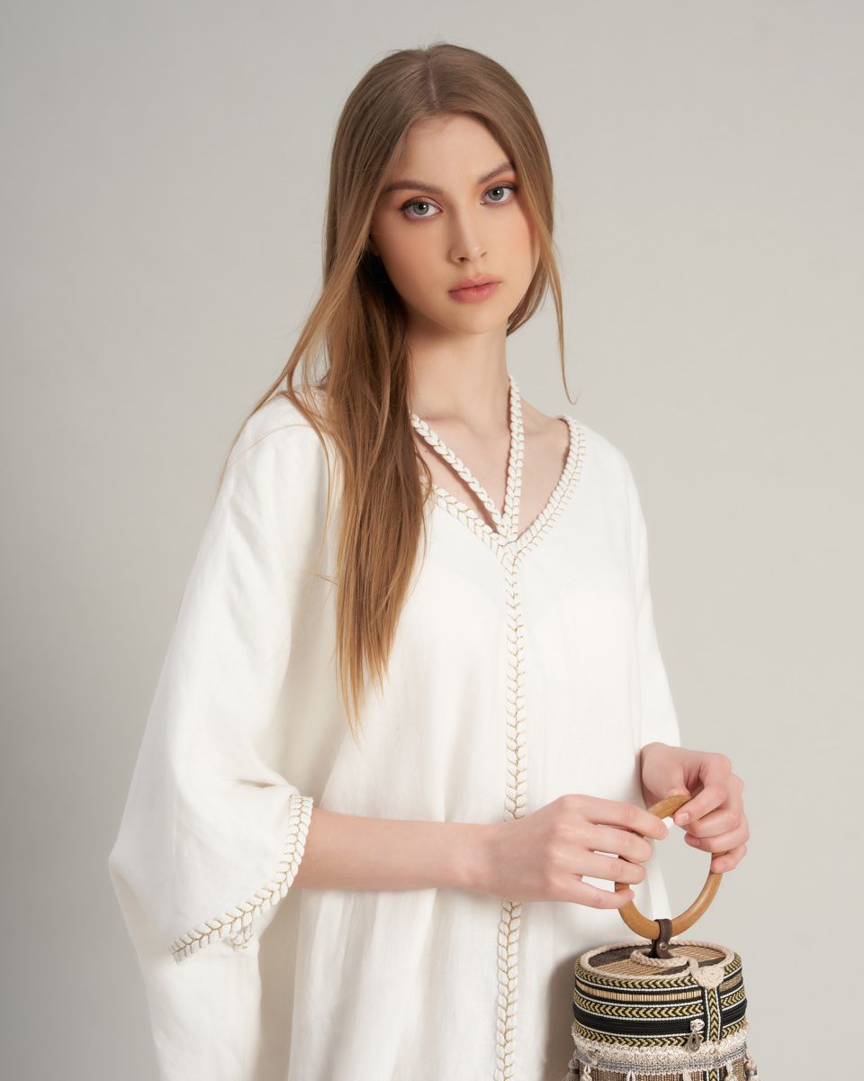 Đầm Nữ Linen Trắng De Soleil