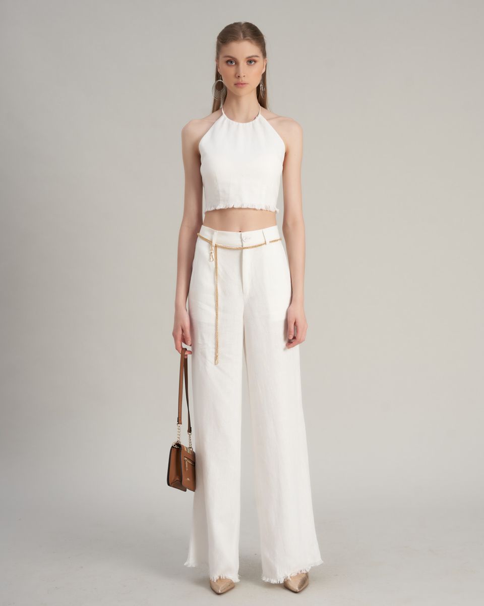 Quần Nữ Linen Trắng De Soleil