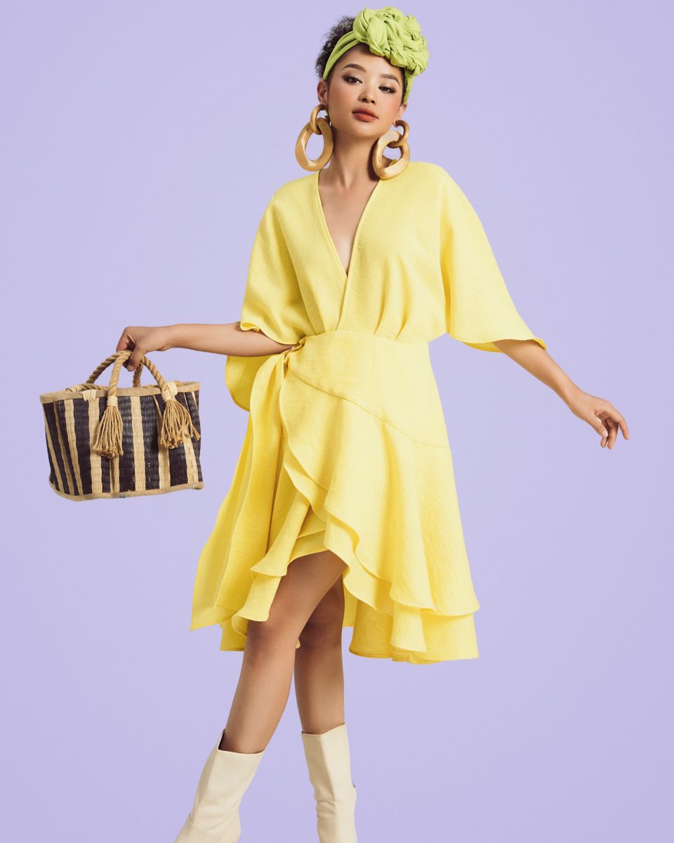 Đầm Nữ Linen Vàng Sắc Màu Tự Do