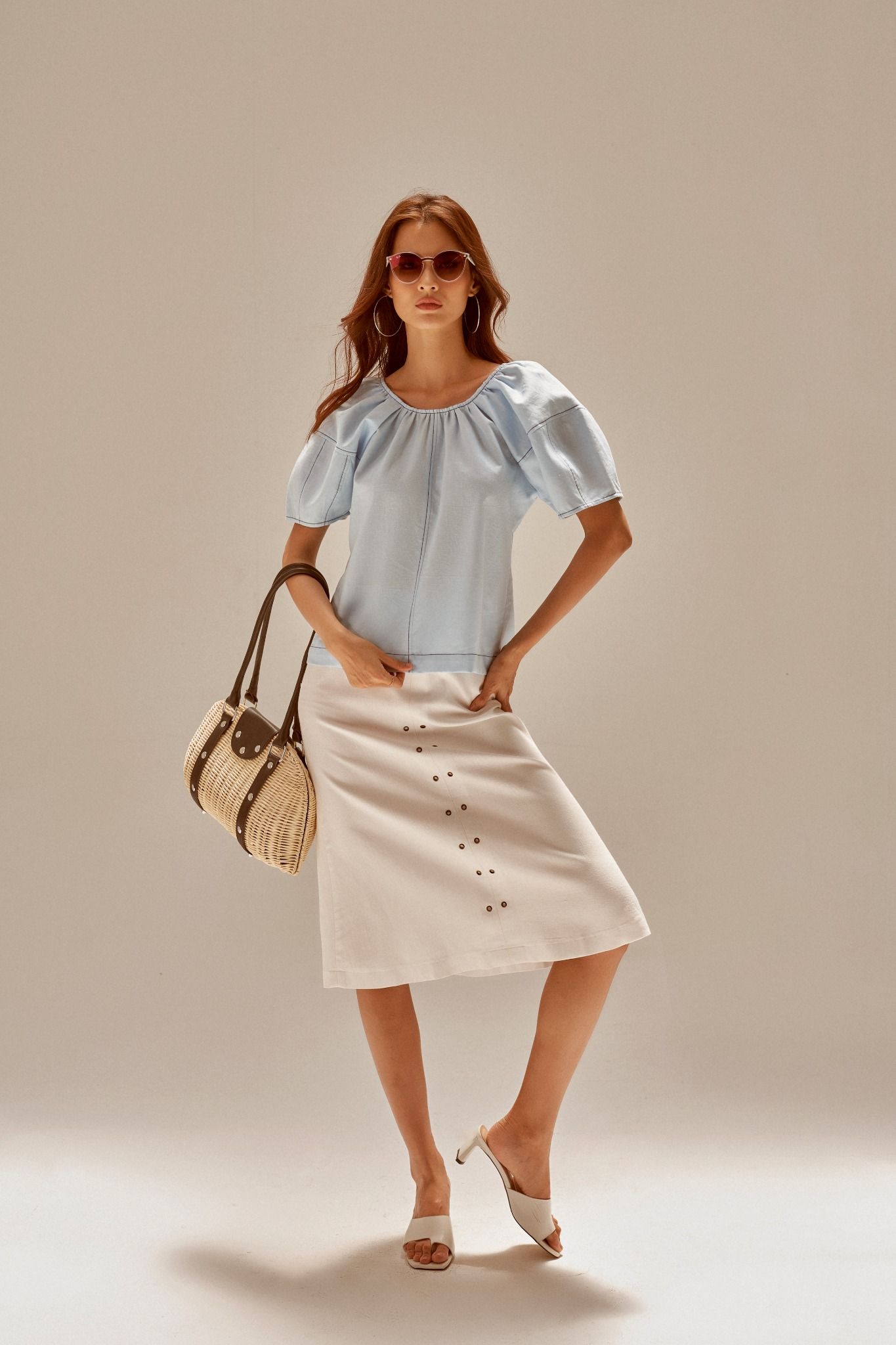 Chân Váy Linen Trắng  Becoming Unveil