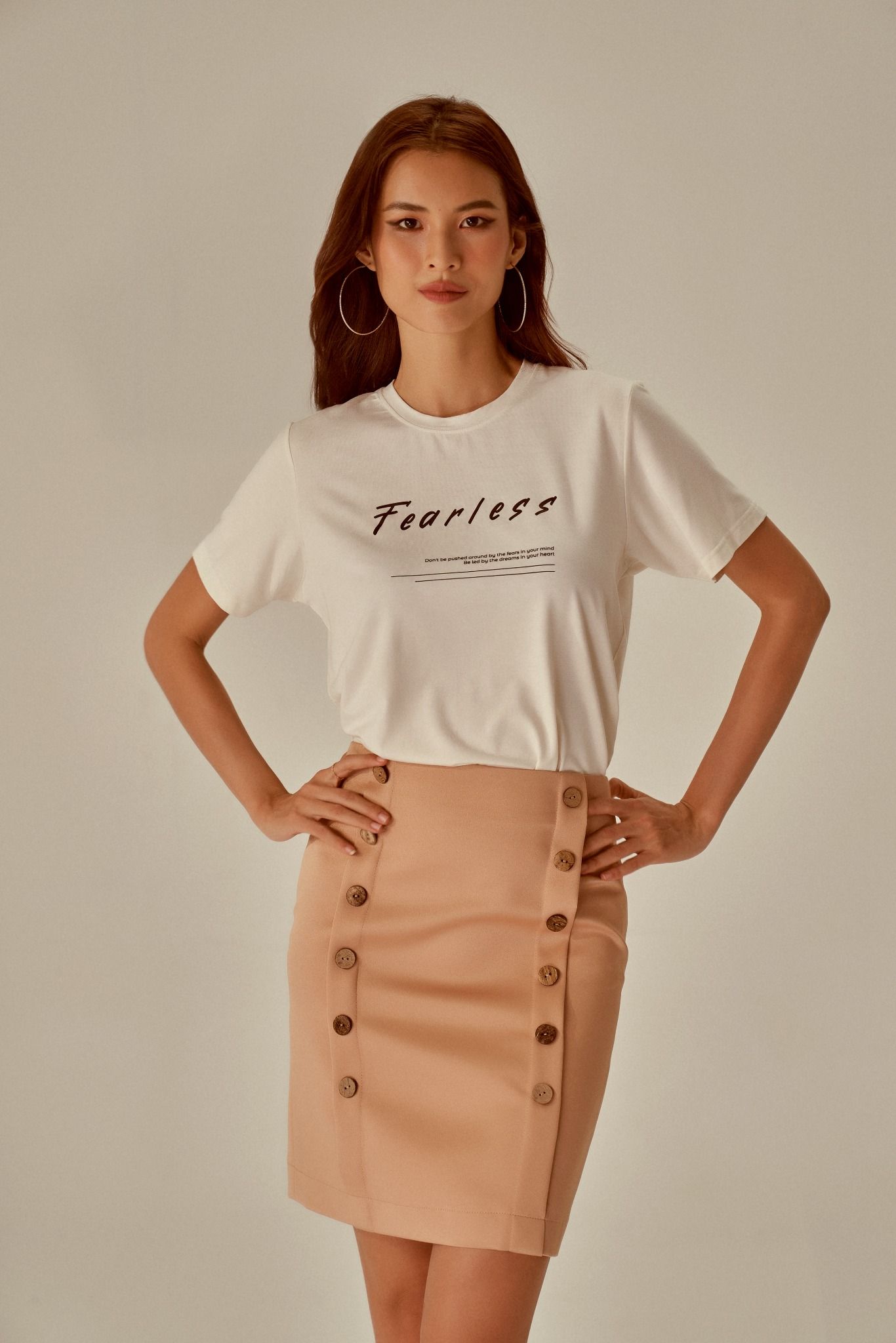 Chân Váy Vàng Kem Taffeta Fearless