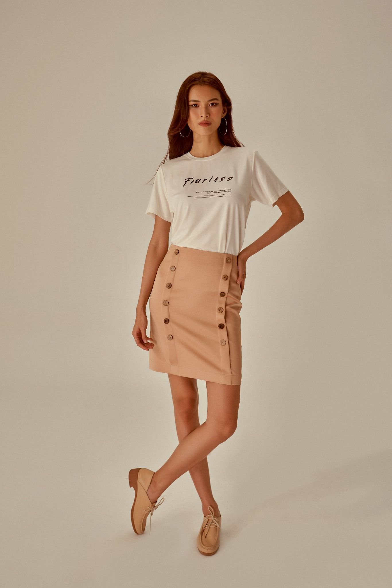 Chân Váy Vàng Kem Taffeta Fearless