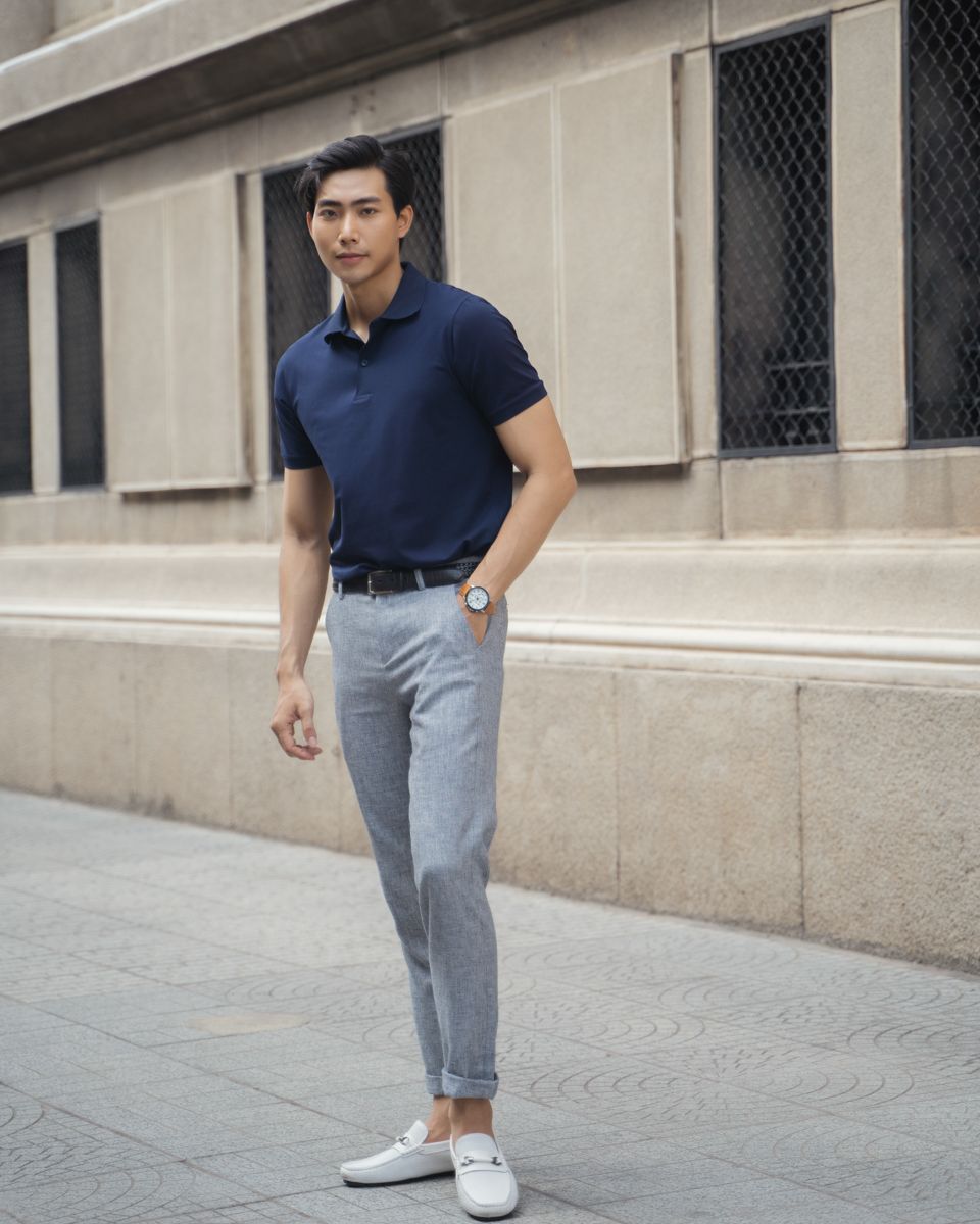 Quần Dài Nam Linen Xám New Breeze