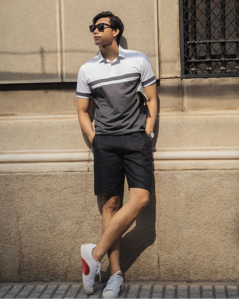 Quần Short Nam Linen Đen New Breeze