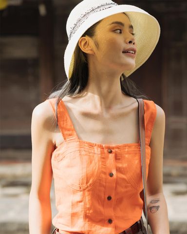  Áo Kiểu Linen Cam Modern Meets Heritage 