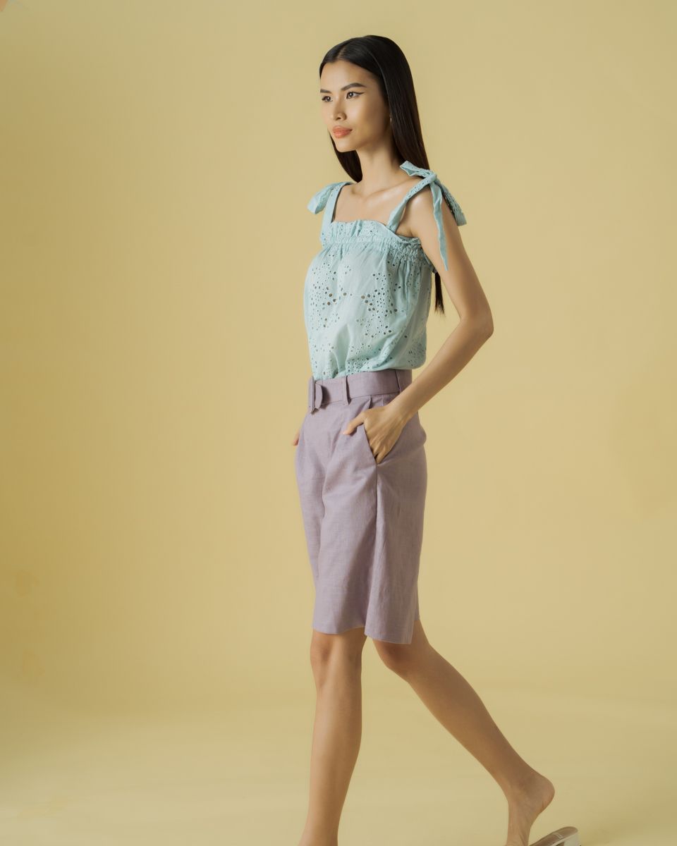 Quần Short Linen Tím Becoming Color Me