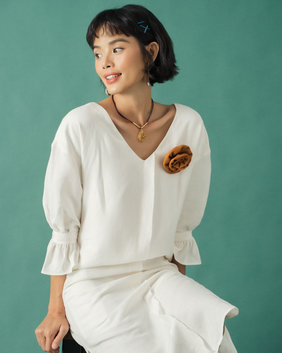 Đầm Linen Trắng Becoming Discover