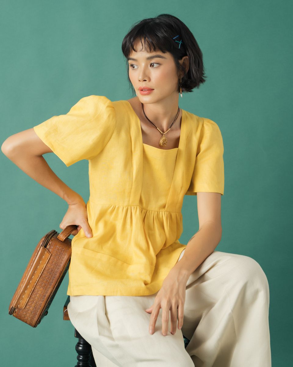 Quần Linen Kem Becoming Color Me