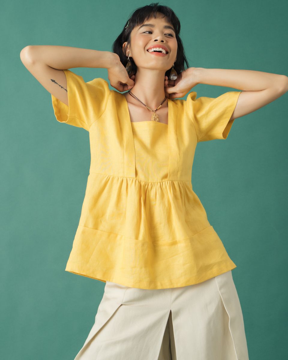 Quần Linen Kem Becoming Color Me