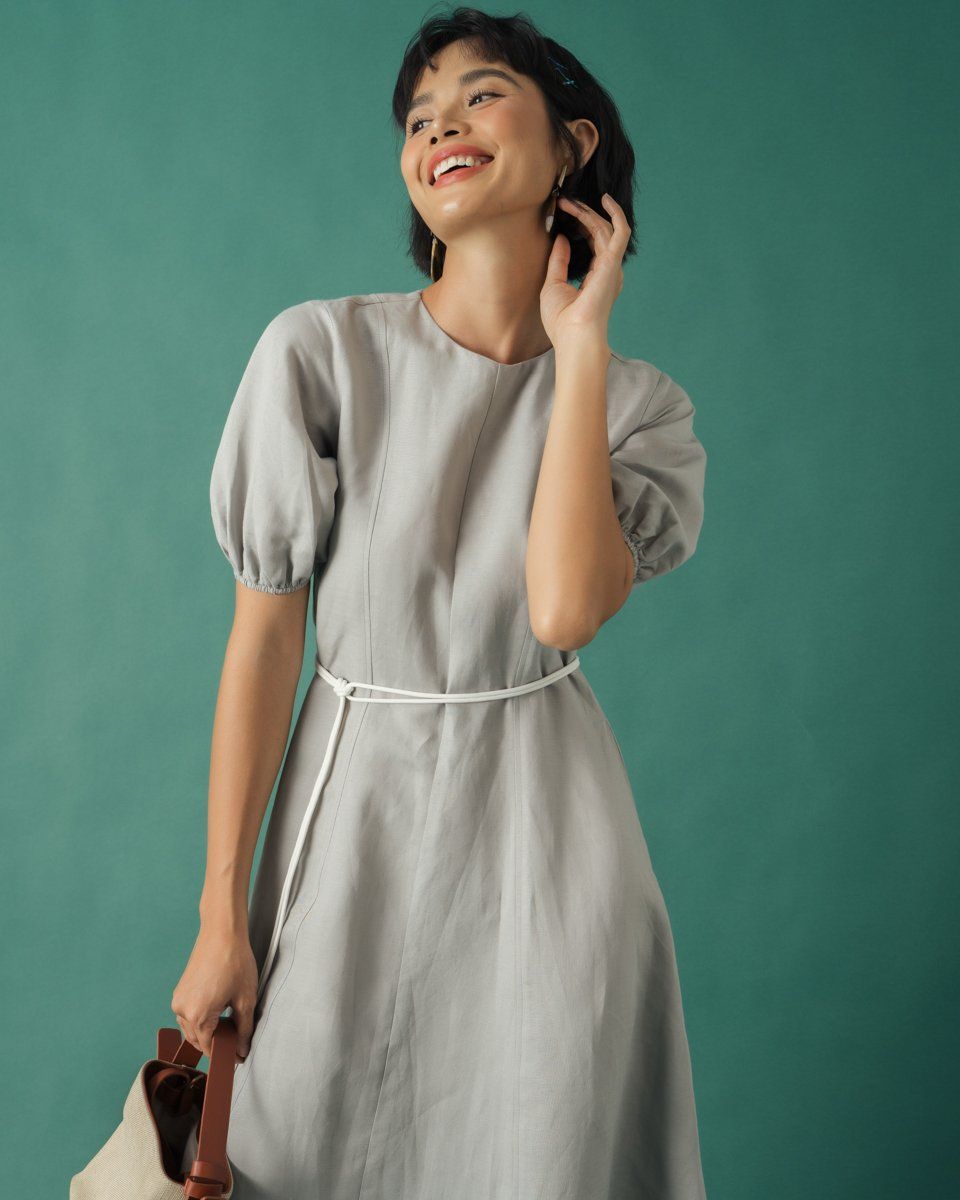Đầm Linen Xám Becoming Discover