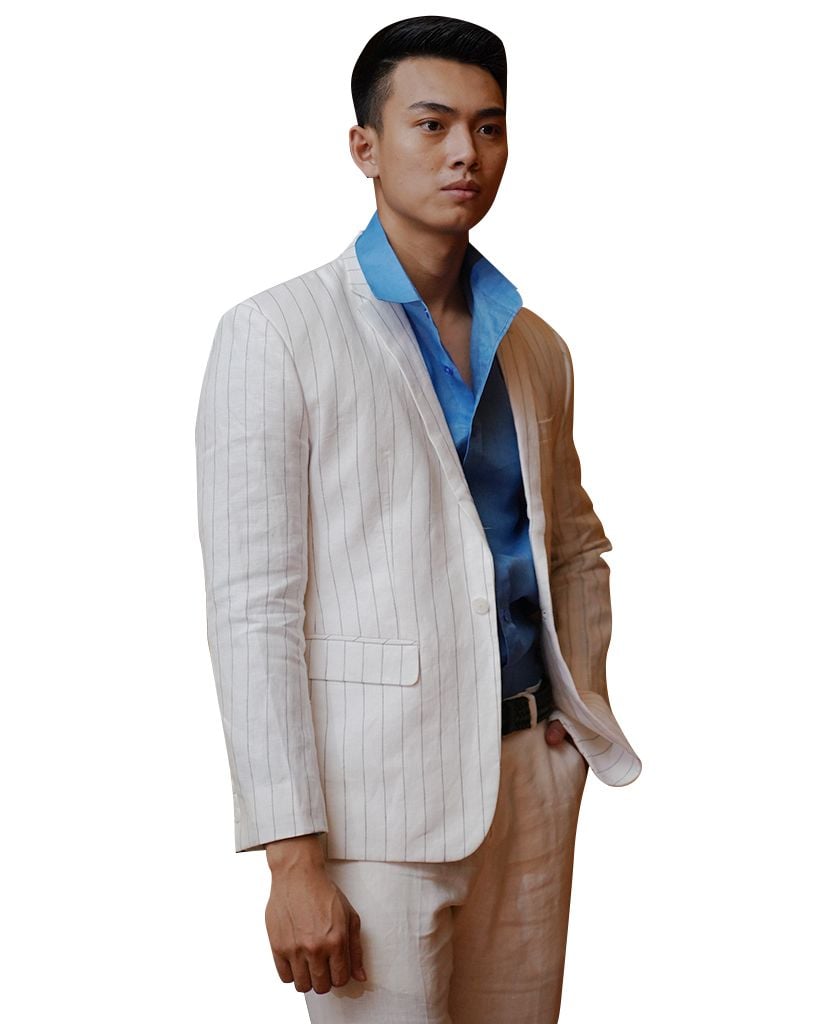 Áo Vest Nam Linen Sọc