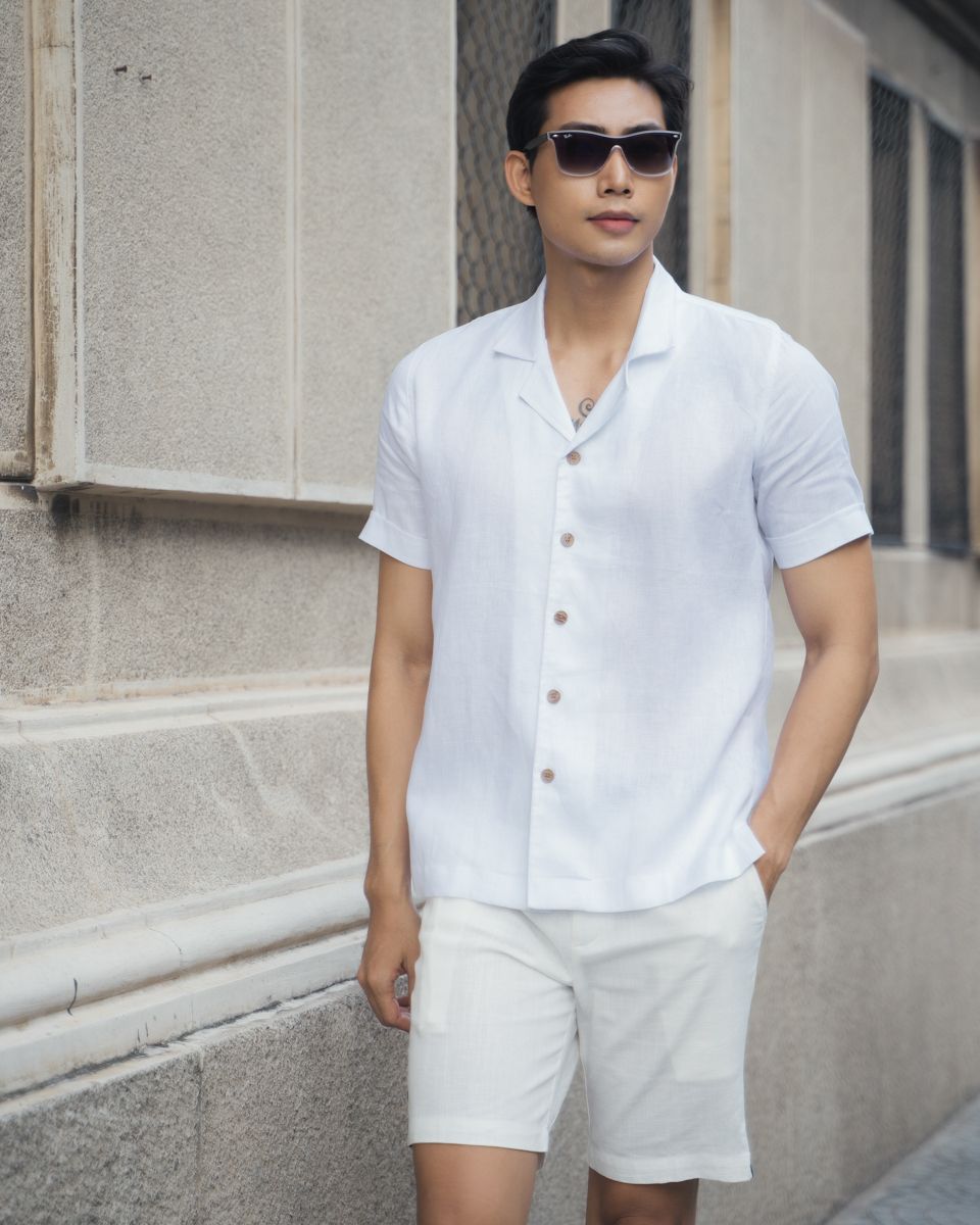 Quần Short Linen Trắng  New Breeze