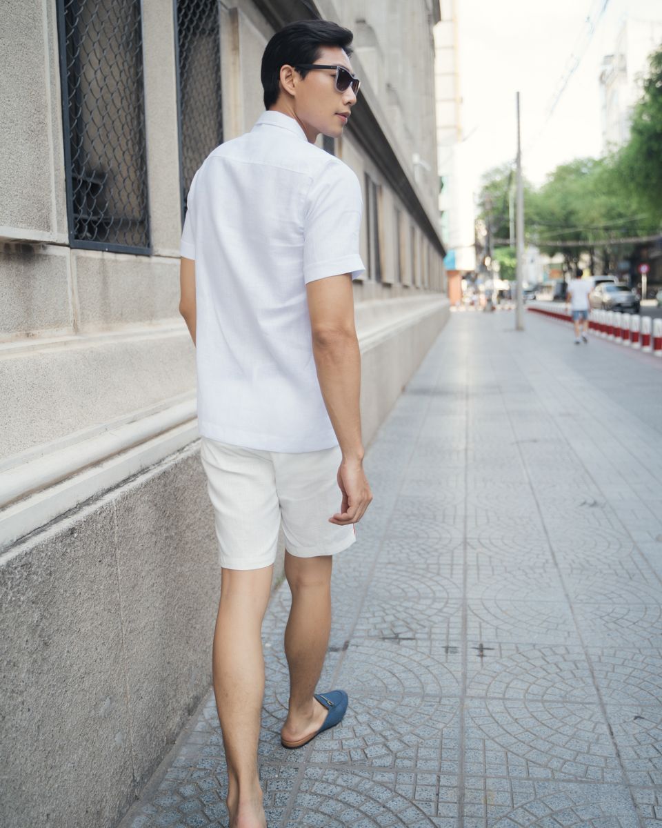 Quần Short Linen Trắng  New Breeze